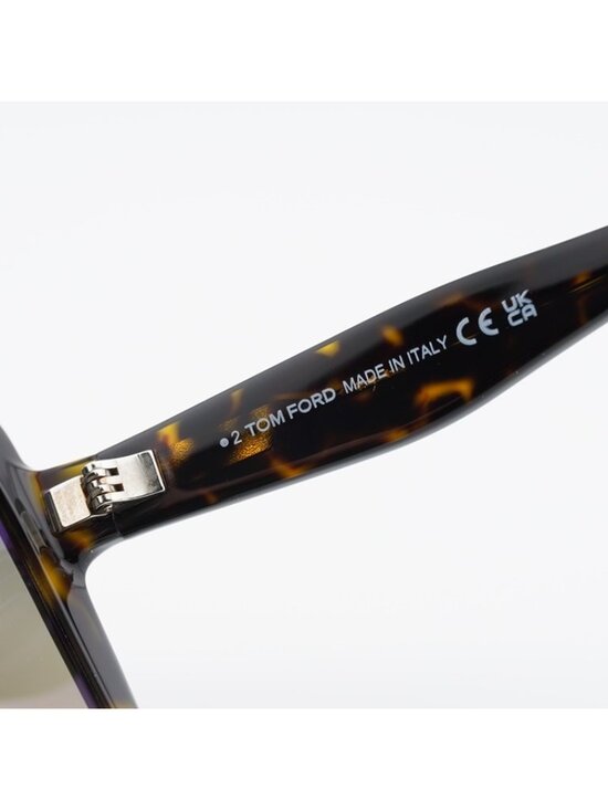 Tom Ford Fiore FT1195 52B Sunglasses Dark Havana Cat Eye Frame, Smoke Lenses main image 4